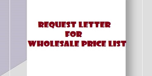 Request Letter For Wholesale Price List Assignment Point