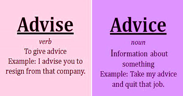 Difference Between Advice And Advise Assignment Point