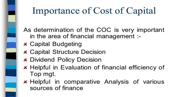 Importance of Cost of Capital