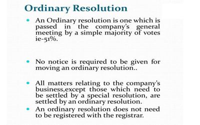 ordinary resolution companies act percentage