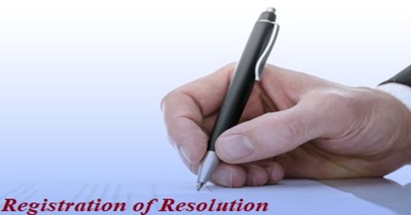 Registration of Resolution
