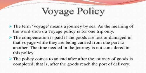 marine cargo specific voyage policy