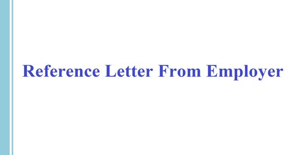 Reference Letter From Employer