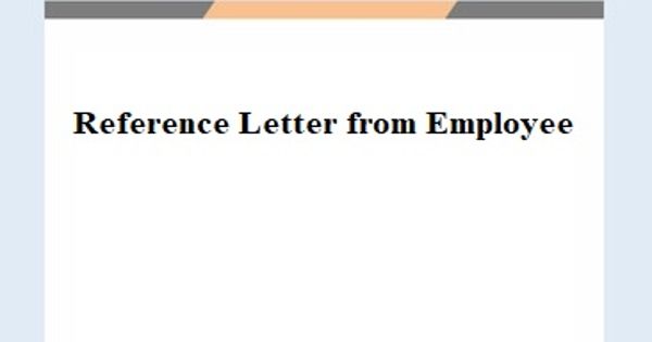 Reference Letter from Employee