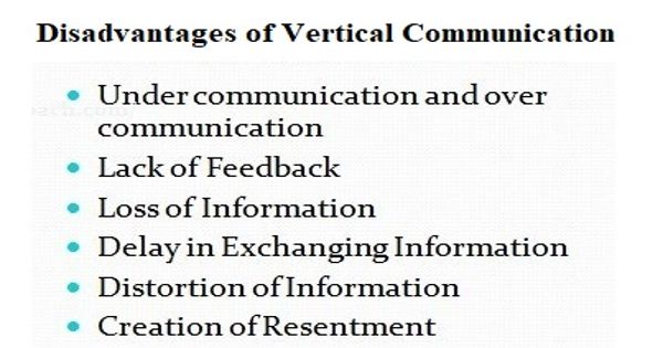 Disadvantages of vertical communication