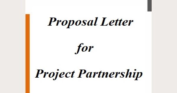 Proposal Letter for Project Partnership