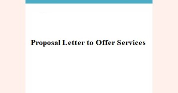 Proposal Letter to Offer Services