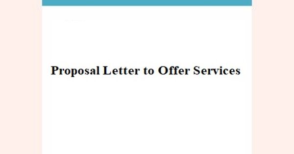 Proposal Letter To Offer Services Assignment Point