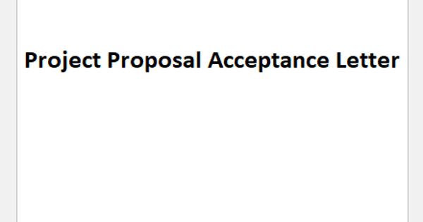 Sample Project Proposal Acceptance Letter Format