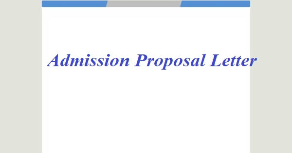 Sample Admission Proposal Letter