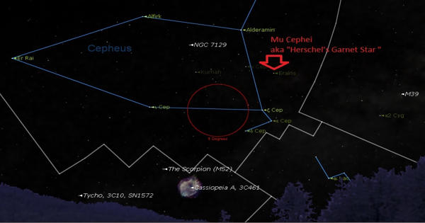 Mu Cephei – a red hypergiant star in the Cepheus constellation