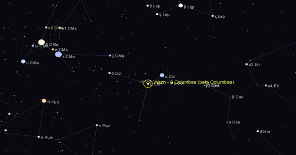 Beta Columbae – a Giant Star in the Columba Constellation