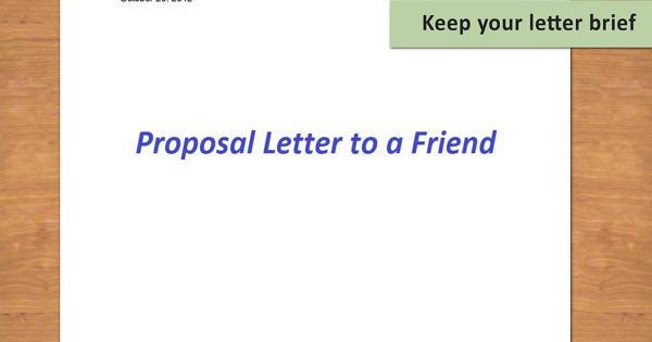 Sample Proposal Letter to a Friend