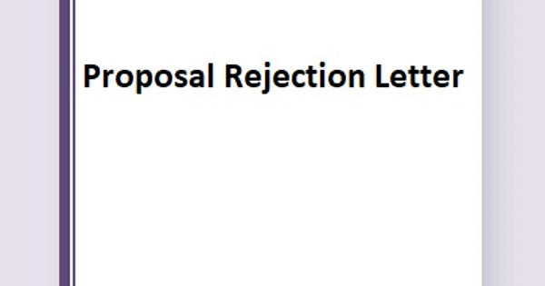 Sample Proposal Rejection Letter Format