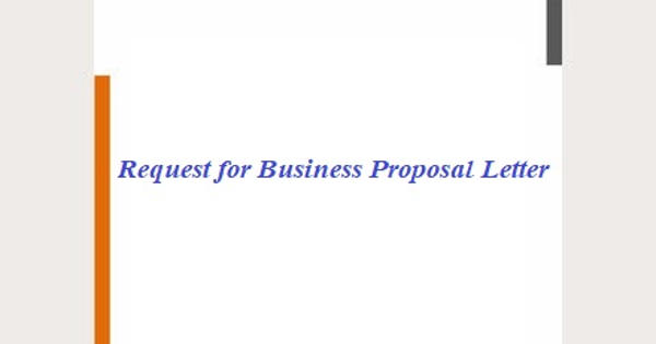 Request for Business Proposal Letter