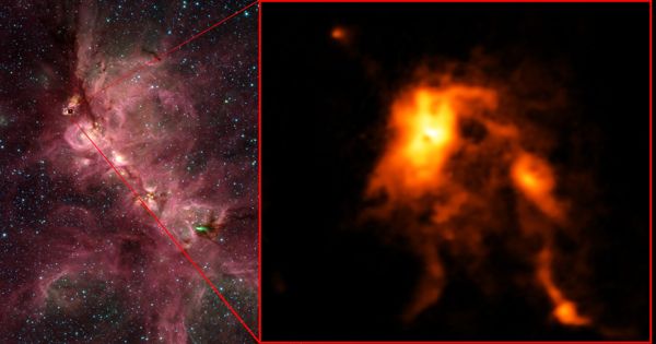 Astronomers discover Jet Material Ejected by Massive Protostars and Mess-massive Protostars