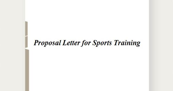 Proposal Letter for Sports Training
