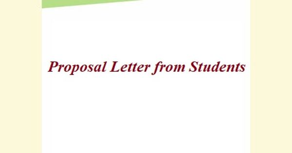 Sample Proposal Letter Format from Students