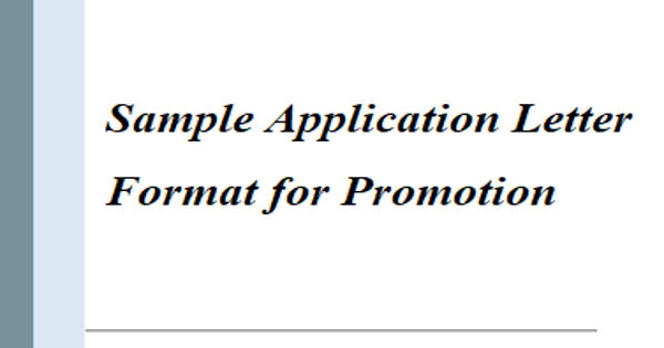 Sample Application Letter Format for Promotion
