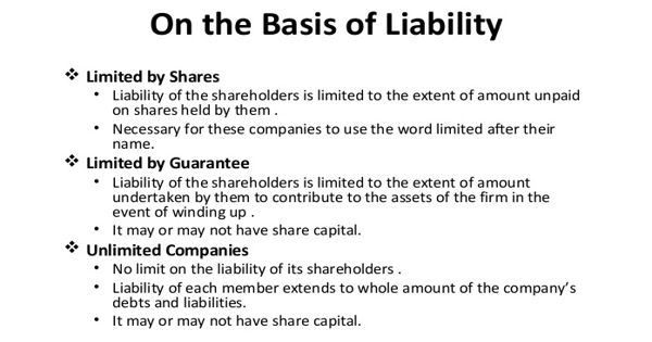 Types of Companies on the Basis of Liability