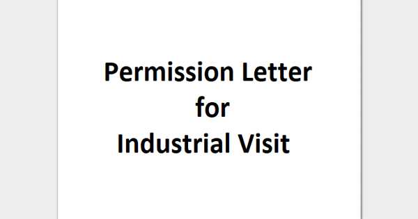 Sample Permission Letter Format for Industrial Visit