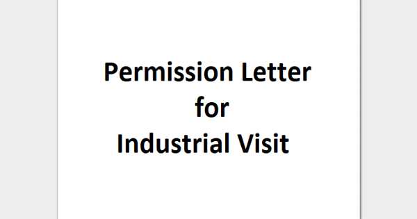 industrial visit permission letter format