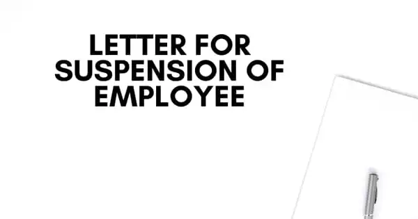 Suspension Notice regarding Misconduct at the Workplace