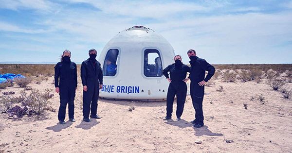 Blue Origin’s New Shepard Carries Jeff Bezos and Three Crewmembers to Space and Back