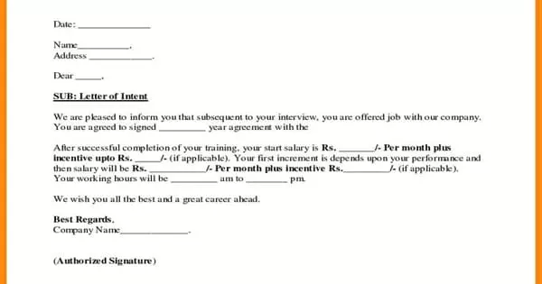 Sample Employment Joining Letter Format