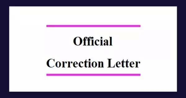Sample Official Correction Letter Format