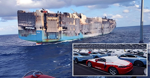Fire Engulfs Cargo Ship Carrying 4,000 Luxury Cars in the Atlantic Ocean