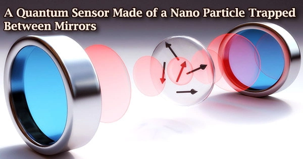 A Quantum Sensor Made of a Nano Particle Trapped Between Mirrors