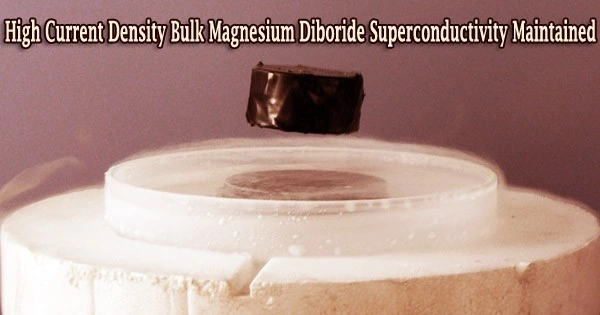 High Current Density Bulk Magnesium Diboride Superconductivity Maintained