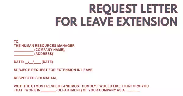 Sample Leave Extension Letter Format