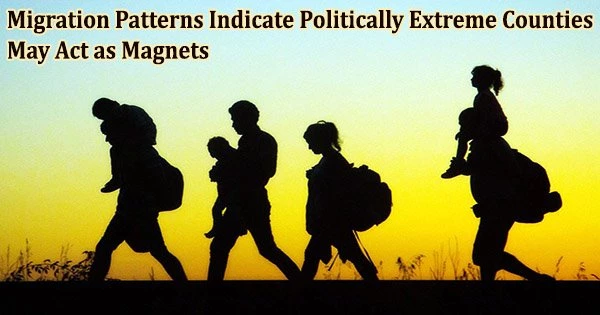 Migration Patterns Indicate Politically Extreme Counties May Act as Magnets