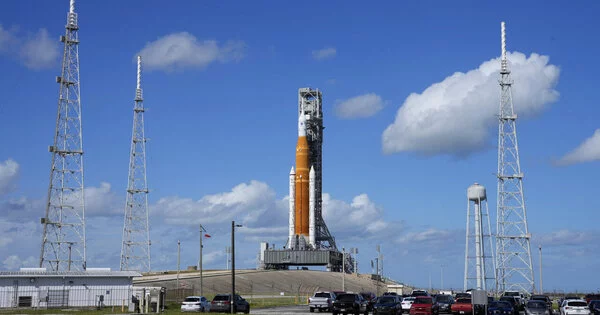 The Artemis Rocket is only Slightly Damaged by the Hurricane