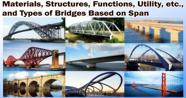 Materials, Structures, Functions, Utility, etc., and Types of Bridges Based on Span