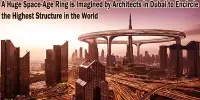 A Huge Space-Age Ring is Imagined by Architects in Dubai to Encircle the Highest Structure in the World