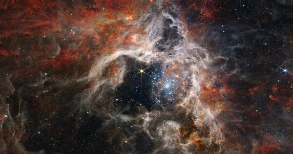 NASA’s Webb Discovers Star Formation in the Dusty Ribbons of a Cluster