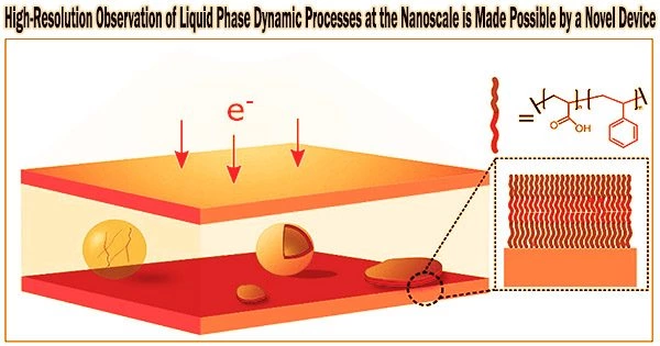 High-Resolution Observation of Liquid Phase Dynamic Processes at the Nanoscale is Made Possible by a Novel Device