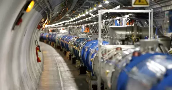 Neutrinos made by a particle collider detected