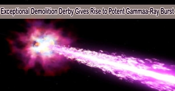 Exceptional Demolition Derby Gives Rise to Potent Gammaa-Ray Burst